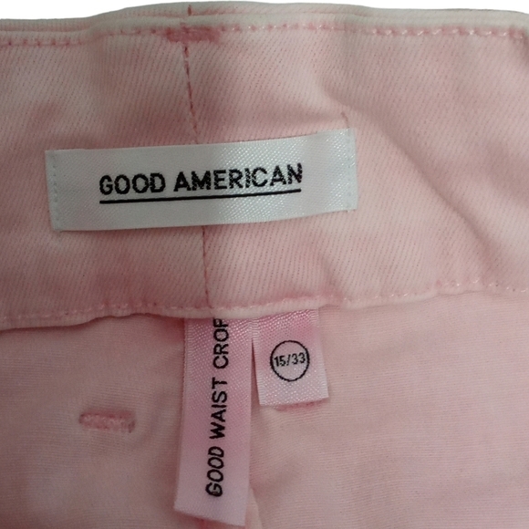 Good American Good Waist Pink Crop Jeans Size 15 - Picture 3 of 8
